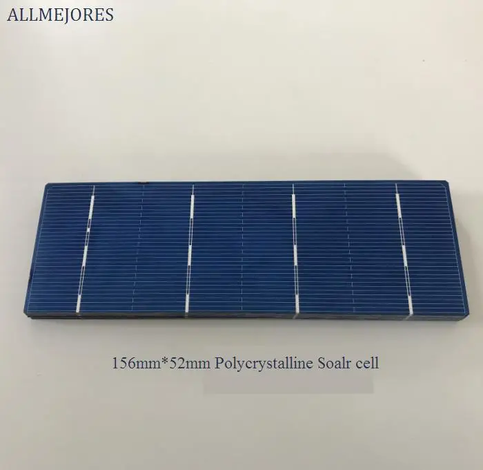 ALLMEJORES 50 шт. солнечная батарея 156 мм* 52 мм поликристаллический 1,4 Вт/шт. a-класс для DIY 70 Вт Солнечная Панель зарядное устройство