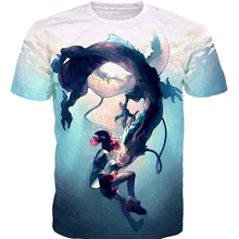 Классический Аниме Унесенные призраками печати короткий рукав персонажа мультфильма Огино чихиро Мужская 3D футболка для женщин летние повседневные
