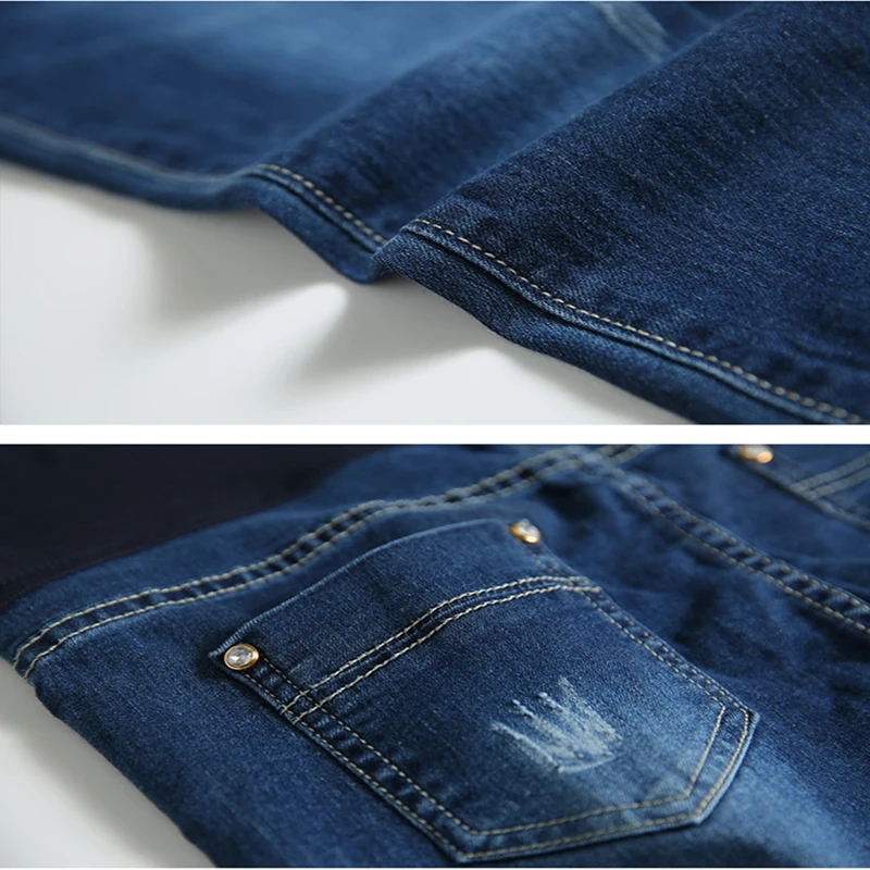 Maternity Jeans For Pregnant Women Pregnancy Winter Warm Denim Pants Maternity Clothes Pregnant Trousers Free shipping