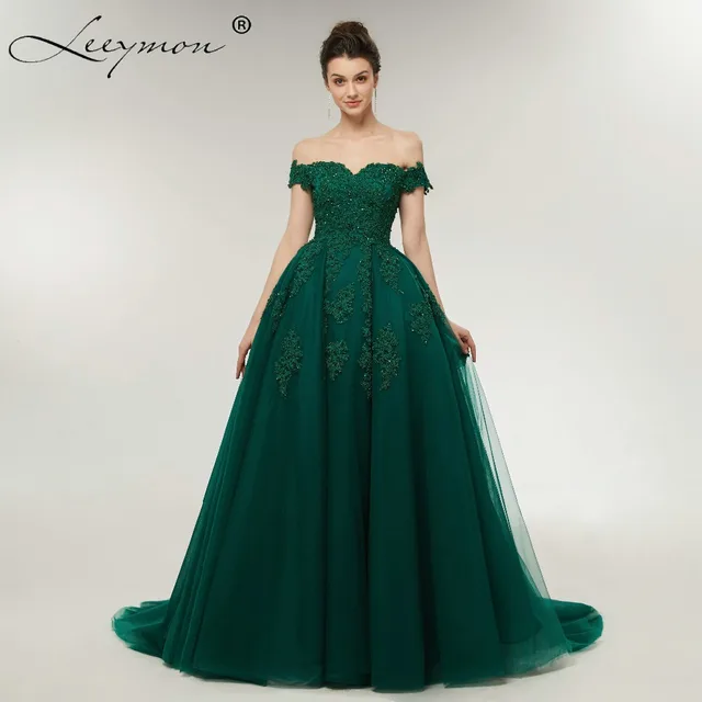 Off Shoulder Beaded Lace Tulle Evening Dresses 2018 Plus Size Off Shoulder Beaded Lace Tulle Evening Dresses 2018 Plus Size Wedding Party Dress Ball Gown Formal