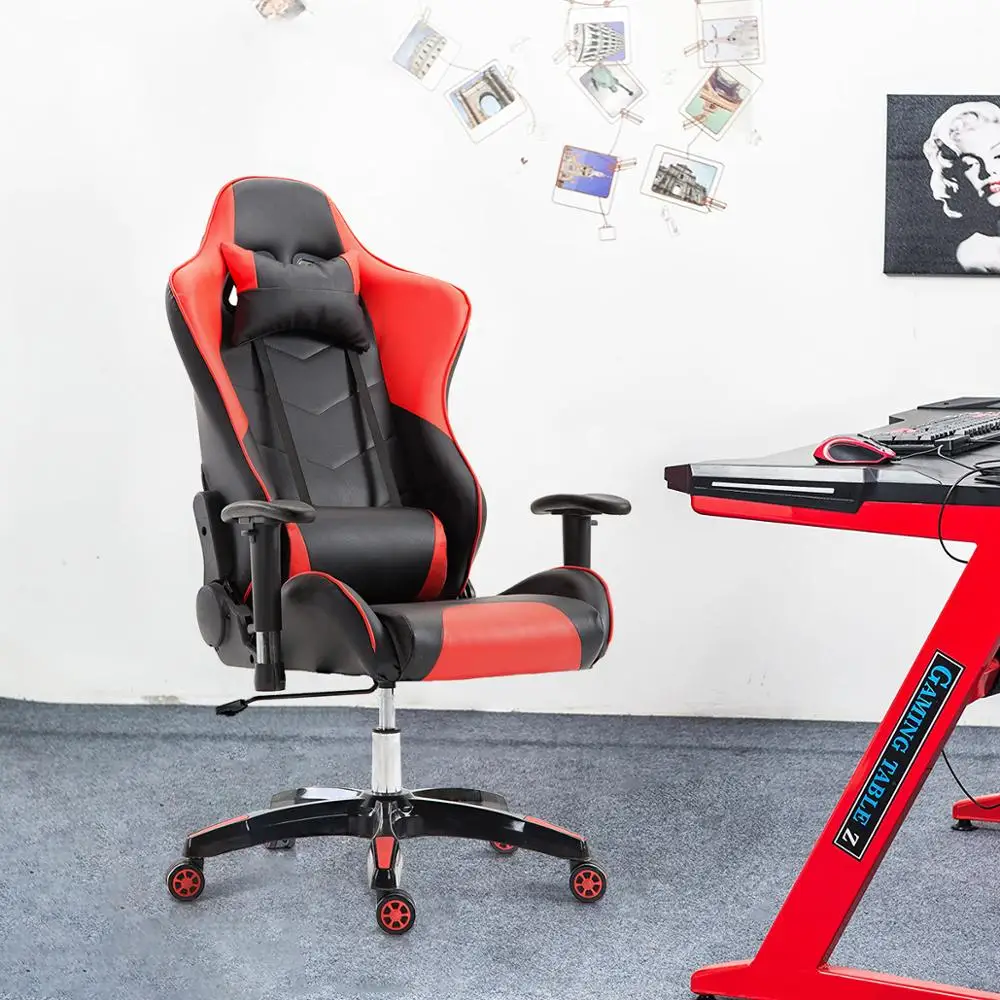 Seatingplus E-sports Computer Game chair lift swivel chair recliner comfortable sedentary computer chair Cool black and white