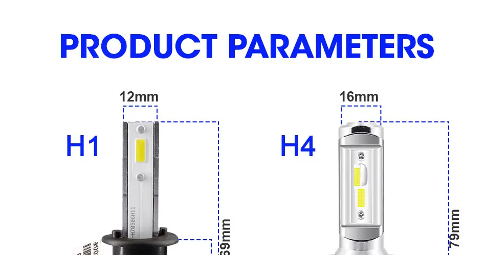 1 Pair H4 H7 LED Headlight Bulbs H1 9005 9006 HB4 Led canbus Anti-EMC H1 HB3 50W 10000LM 6000K Car Led Auto Headlights kit 12V mini size slient fan (18)