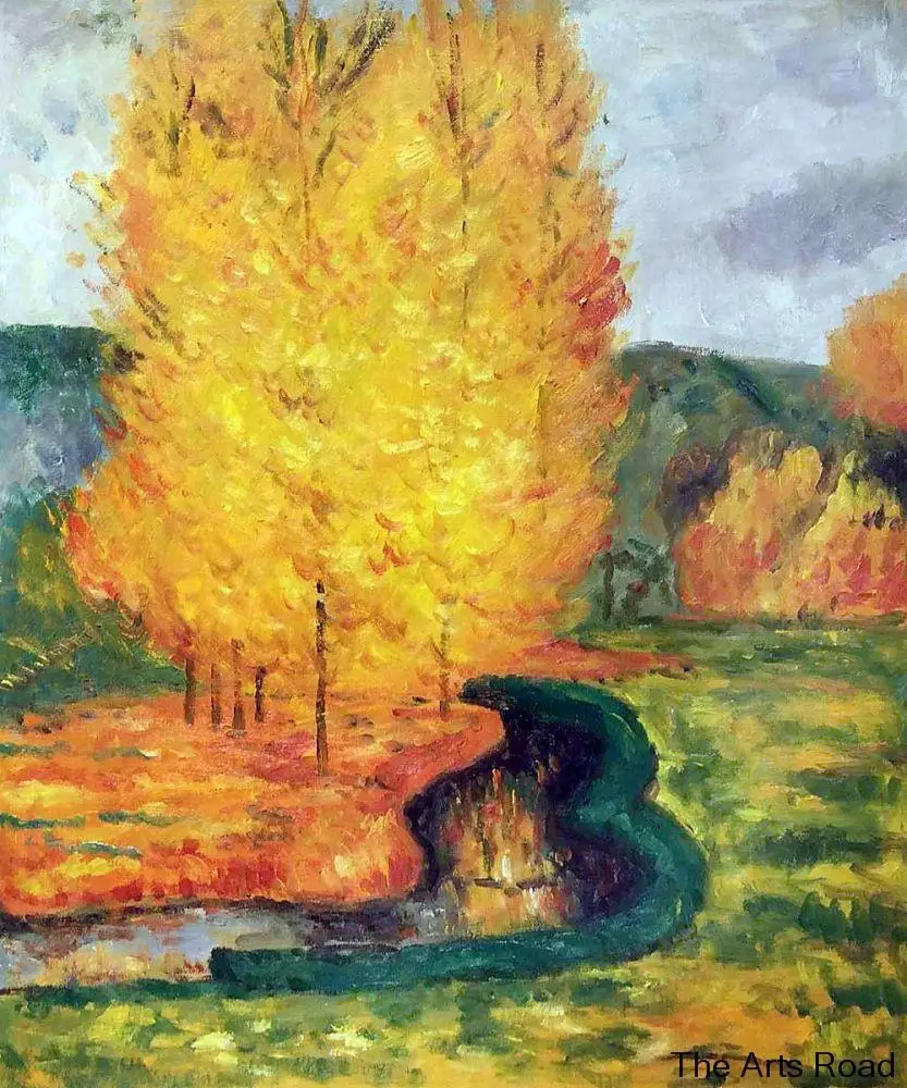 

Wall Paintings for Living Room By the Stream, Autumn, 1885 by Paul Gauguin Landscape Painting Hand-painted High Quality