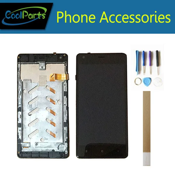 

1PC/Lot High Quality For Maxxcall M7 LCD Display+Touch Screen Digitizer With Frame Replacement Black Color With Tape Tools