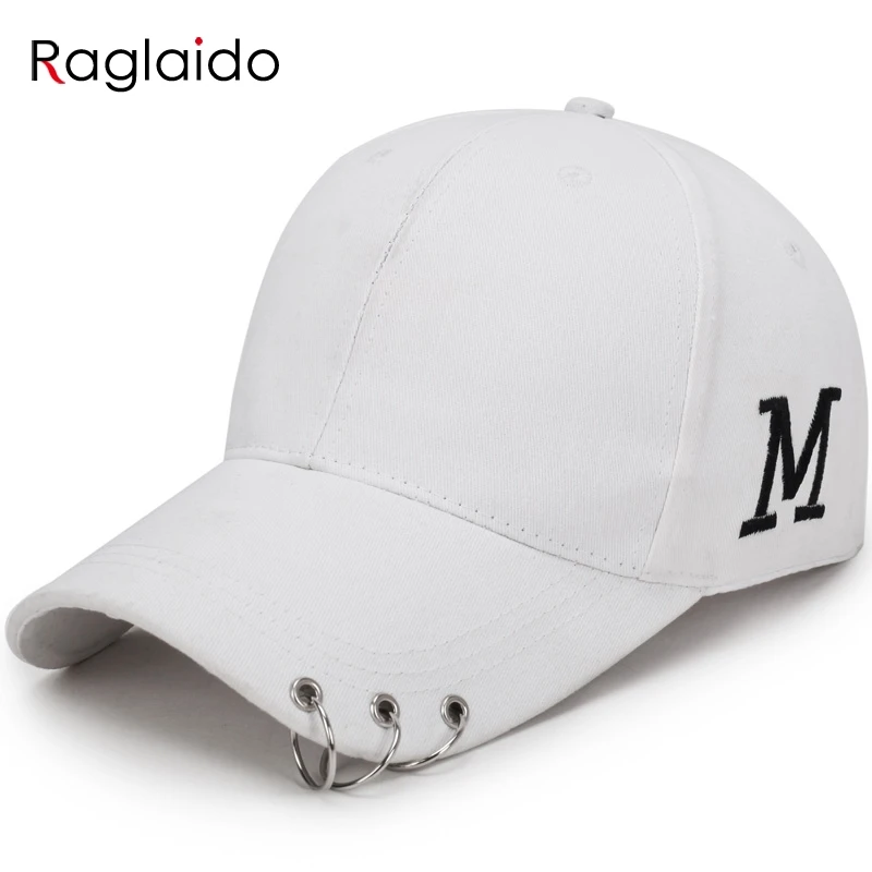 Raglaido кольцо бейсболка простой с вышитыми буквами повседневные в стиле хип-хоп snapback Регулируемые дышащие открытый шляпы 2 цвета LQJ01370
