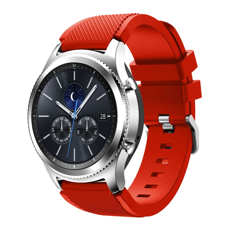 Для samsung galaxy watch 46 мм 42 мм активный 2 ремешка силиконовый ремень gear S3 frontier huawei watch gt 2 ремешок 22 мм 20 мм ремешок для часов - Цвет ремешка: Red