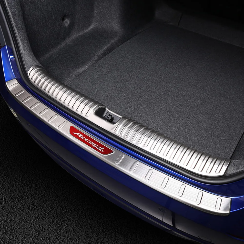 Carbon Fiber Rear Bumper Guard Sill Protector Plate For Honda Accord 2018 2019
