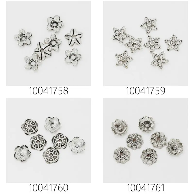 

lotslots of 50pcs vintage beads cap,filigree beads cap,flower spacer metal beads,antique silver-100417-3