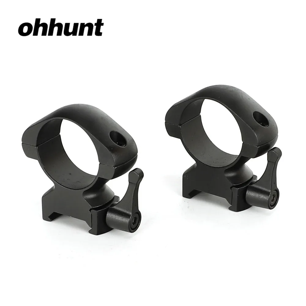 

ohhunt 25.4mm or 30mm Diameter Steel Hunting Scope Rings Quick Release Picatinny Weaver Low Medium High Profile Tactical Mounts