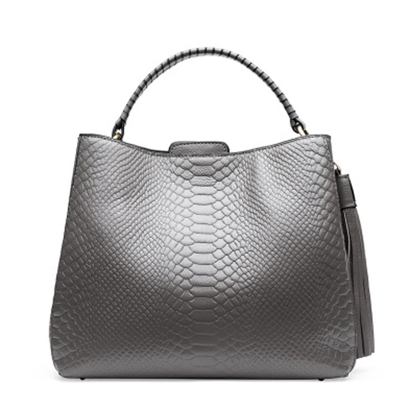 Der Echt Europäischen Umhängetasche red Stil Neue Schulter Mode Leder Mutter Tasche Dame Rindsleder grey Black Und Amerikanischen Handtasche 2019 7wZIdFnq7