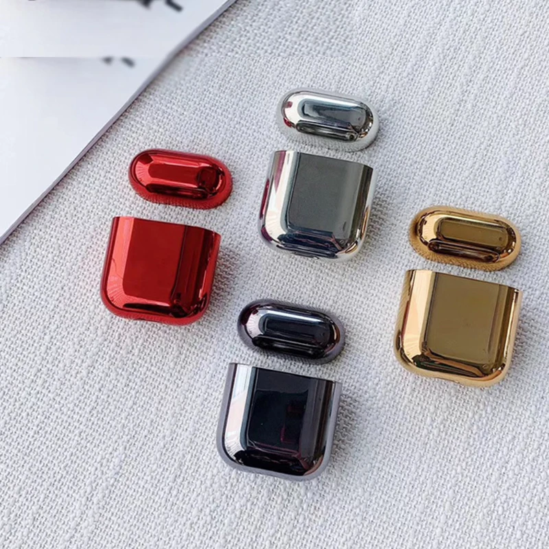 

For airpods 1 2 Electroplated hard shell earphone shell for Apple Airpods protective shell anti-fall sleeve for men women tide