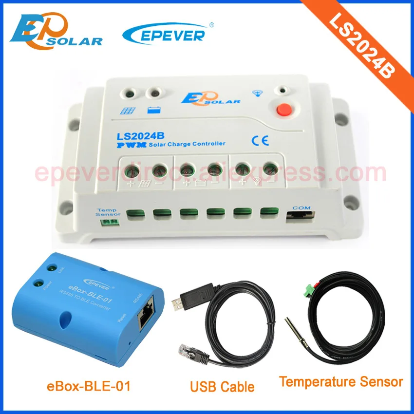 

20A 20amp EPsolar PWM LS2024B solar controller BLE function connect the mobile phone app and USB+temperature sensor