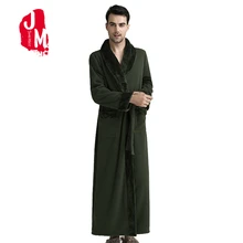 Winter Bathrobe Male Thick Full Sleeves Coral Fleece Robe Men Long Flannel Warm Bath Robe Man Kimono Sleep Japanese Gown M L XL