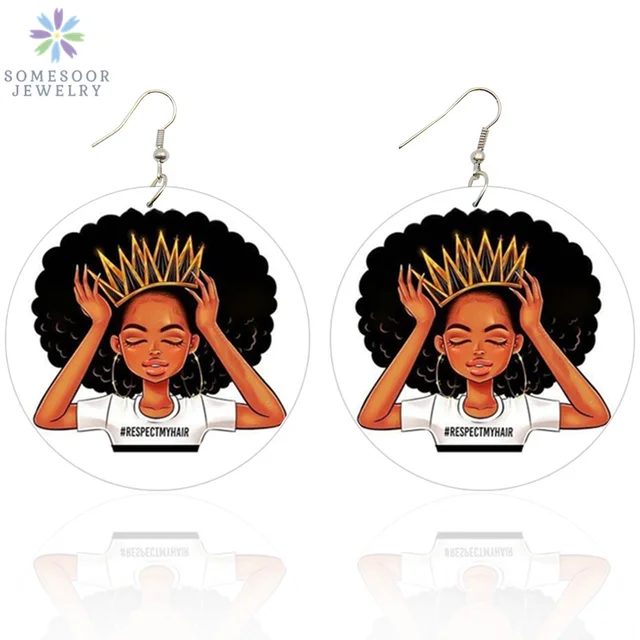 Somesoor África Queen's Turbante Impresión Pendientes De Y Somesoor África Queen's Turbante Impresión Pendientes De Y