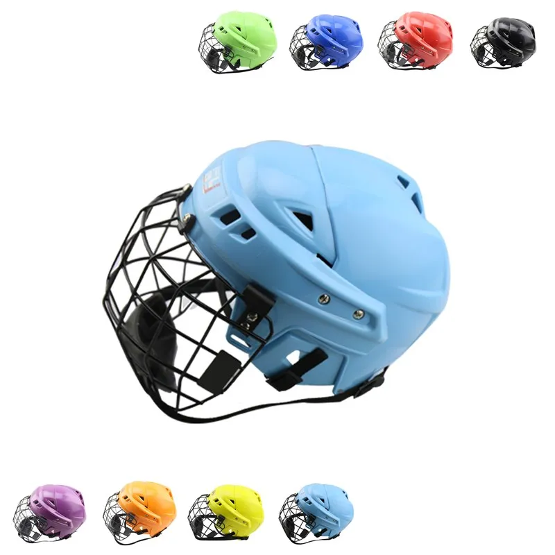 CE Mark colorful ice hockey player helmet with universal cage hockey