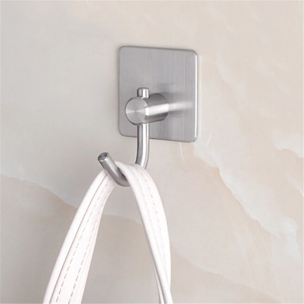 1pc 4.5*6.5cm Self Adhesive Clothes Bag Hooks Portable Stainless Steel