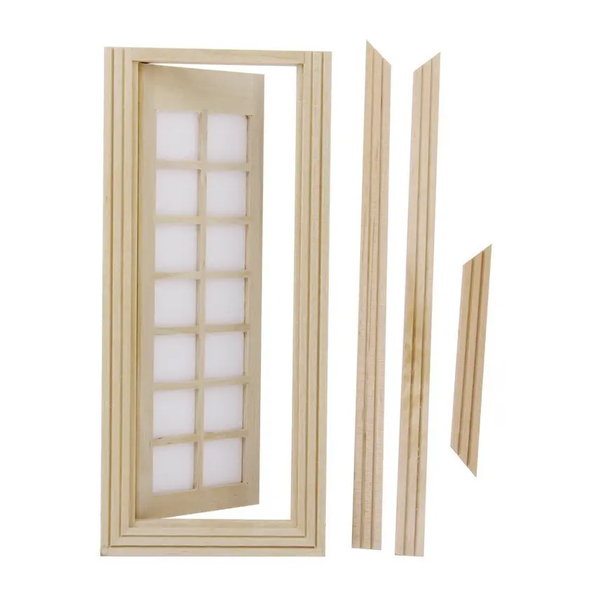 oMoToys Moden Design Dollhouse Wooden Interior Door Miniature Furniture Model Diy 14 Squares Paintable | Игрушки и хобби