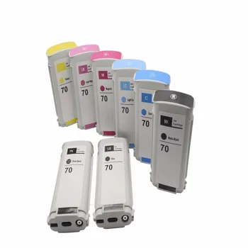 

JH Ink Cartridge Compitable for HP70 Used for HP Z2100 Z3100 Z3200 Z5200 Printer 130ML * 8 (PK + LG + MK + C + LC + M + LM + Y)