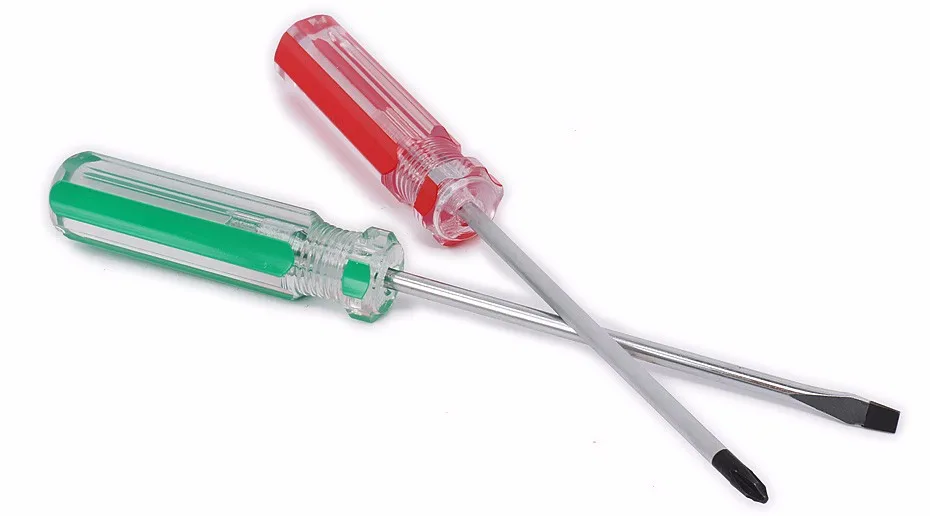 Red Phillips Screw Driver 3mm And 1pc Green Flat Screw Driver 3mm  (3)