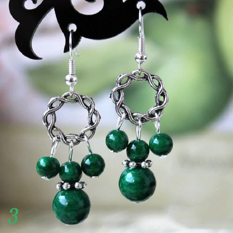 Женские серьги подвески с камнями 1 пара|beaded earrings|earrings forbeaded earrings for women |