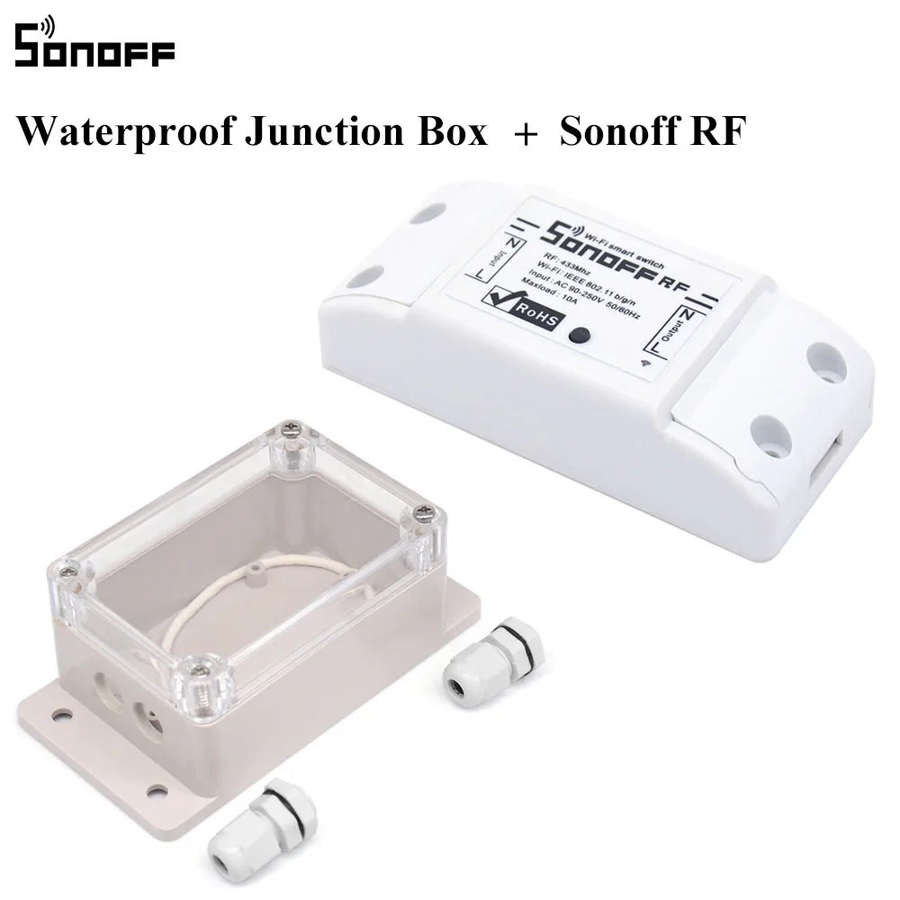 Sonoff IP66 водонепроницаемая распределительная коробка водонепроницаемый чехол водостойкий корпус Поддержка Sonoff Basic/RF/Dual/Pow для рождественских елок - Комплект: Case With RF