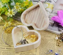 1Pcs 12×9.4×6.5cm Storage Boxes Heart Shape Wood Box Jewelry Box Wedding Gift Home Storage Bin Earrings Ring box
