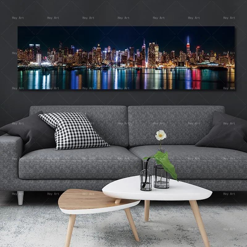 

Wall Art Picture Painting Landscape Canvas Print New York night Scenery Paintings Unframed Prints Modern Poster for Living Room