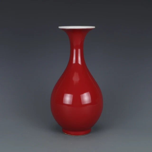Qing Qianlong Lang Red Glazed Vase Antique Porcelain Goods Collection Handicraft Ornaments Collection Antique Crafts 6
