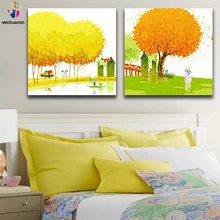 Сделай Сам картинки для раскраски по номерам с цветами дерево счастье абстрактная картина Картина Рисование Живопись по номерам в рамке дома