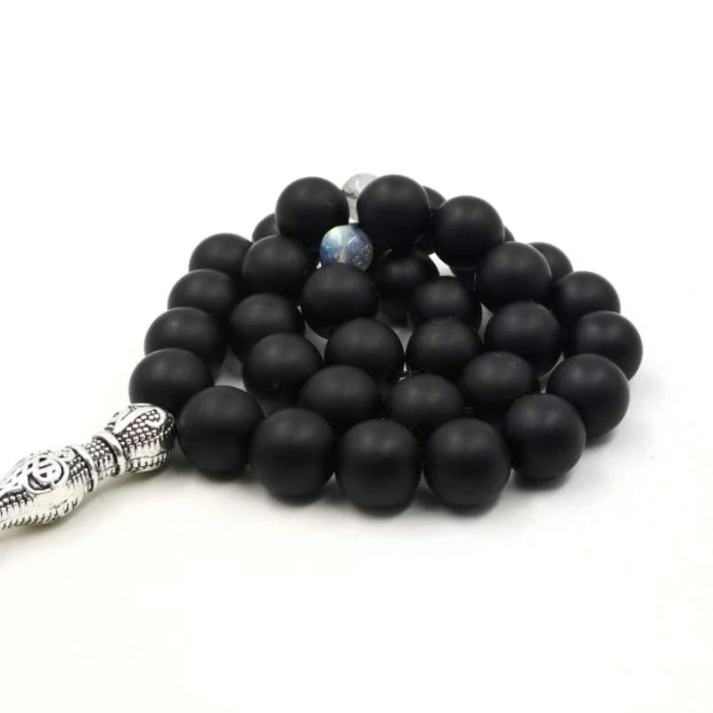 Натуральные матовые черные Агаты tasbih с лунным камнем мужские misbaha специальный