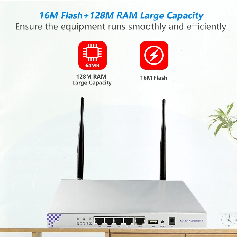 Cioswi 2.4G Wireless Wifi Router Openwrt 300Mbps Access Point Stable& Strong Wifi Signal High Gain Omni Directional Antenna