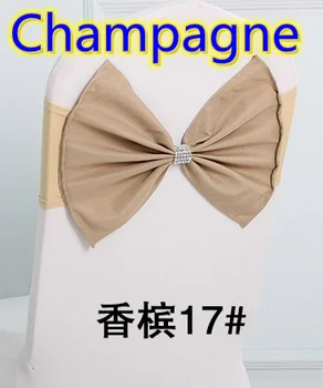 

Champagne wedding belt sash Butterfly sash with shiny buckle in the middle lycra sash spandex band bow tie ribbon wholesale