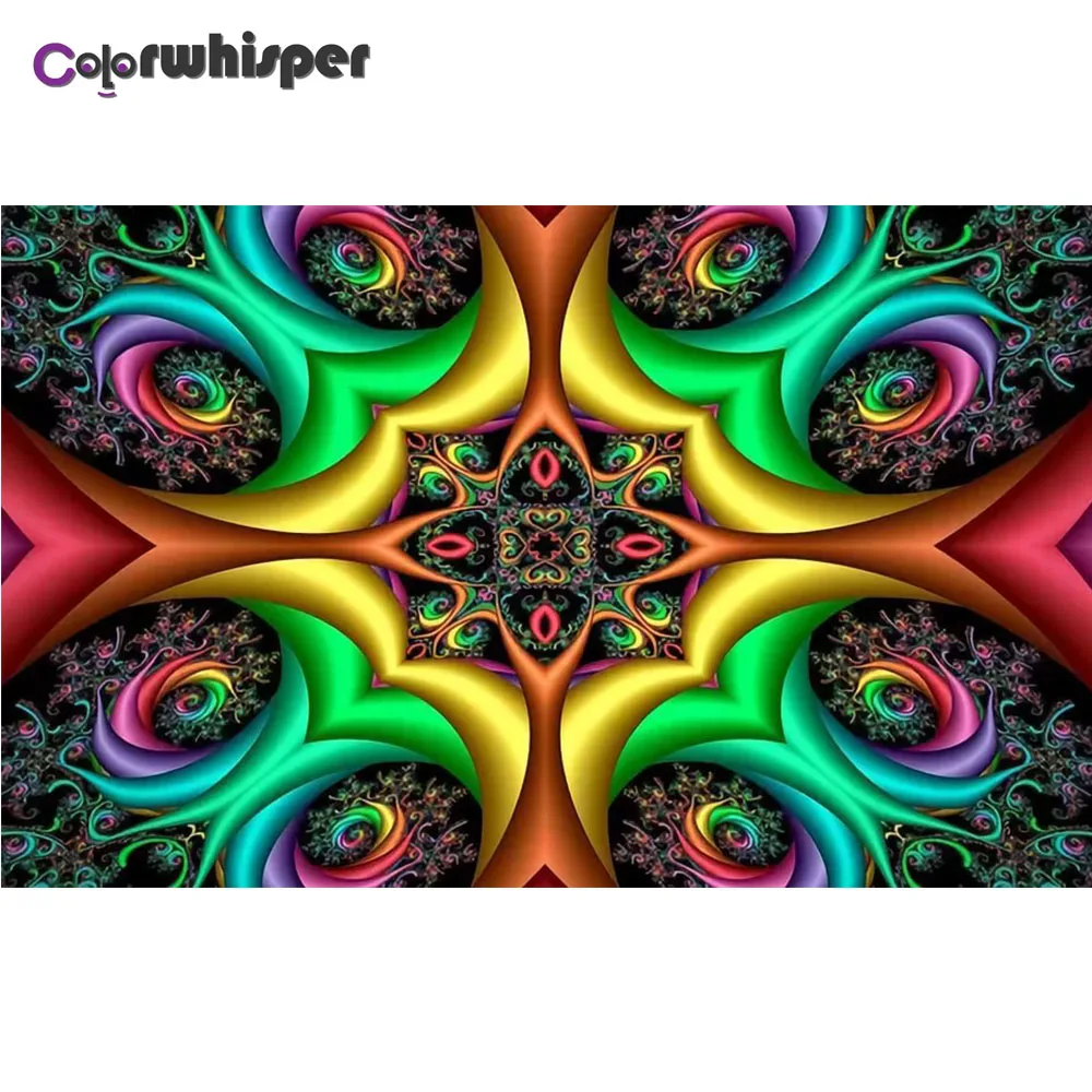 Colorwhisper Алмазная картина Полная площадь/круглая дрель Мандала Fractals 5D кристальная вышивка картина крестиком XP151