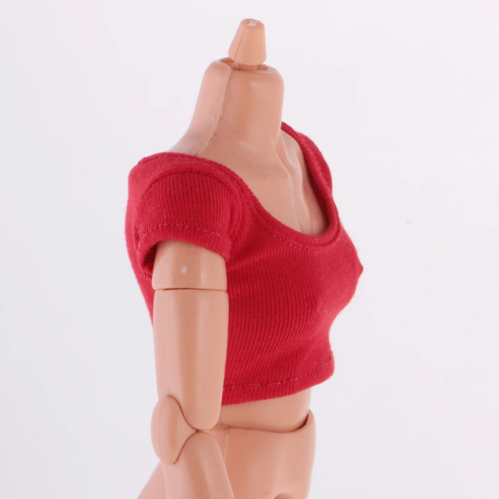 Fashion 1/6 Short Sleeve Crop Top T-Shirt Vest for Blyth 12