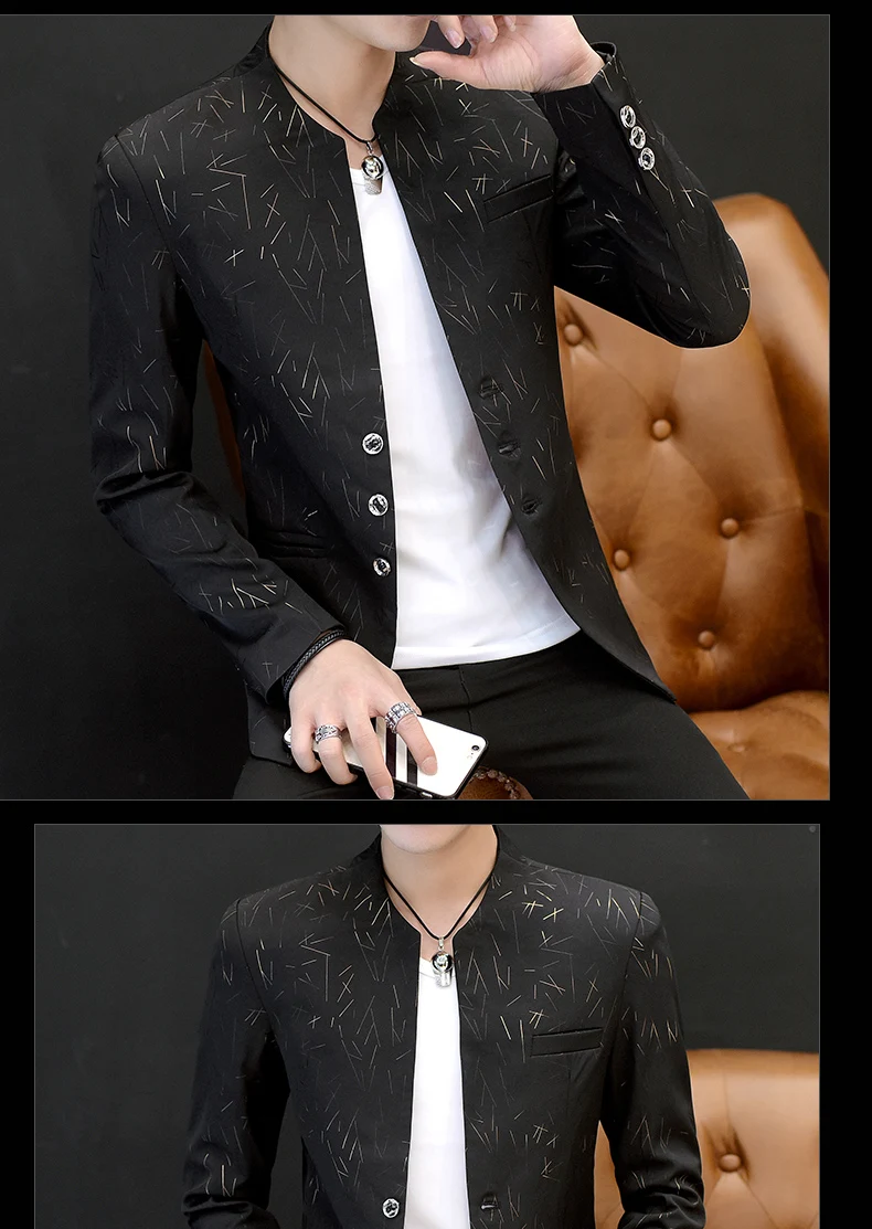 Blazers masculinos com gola casual ho 2020,