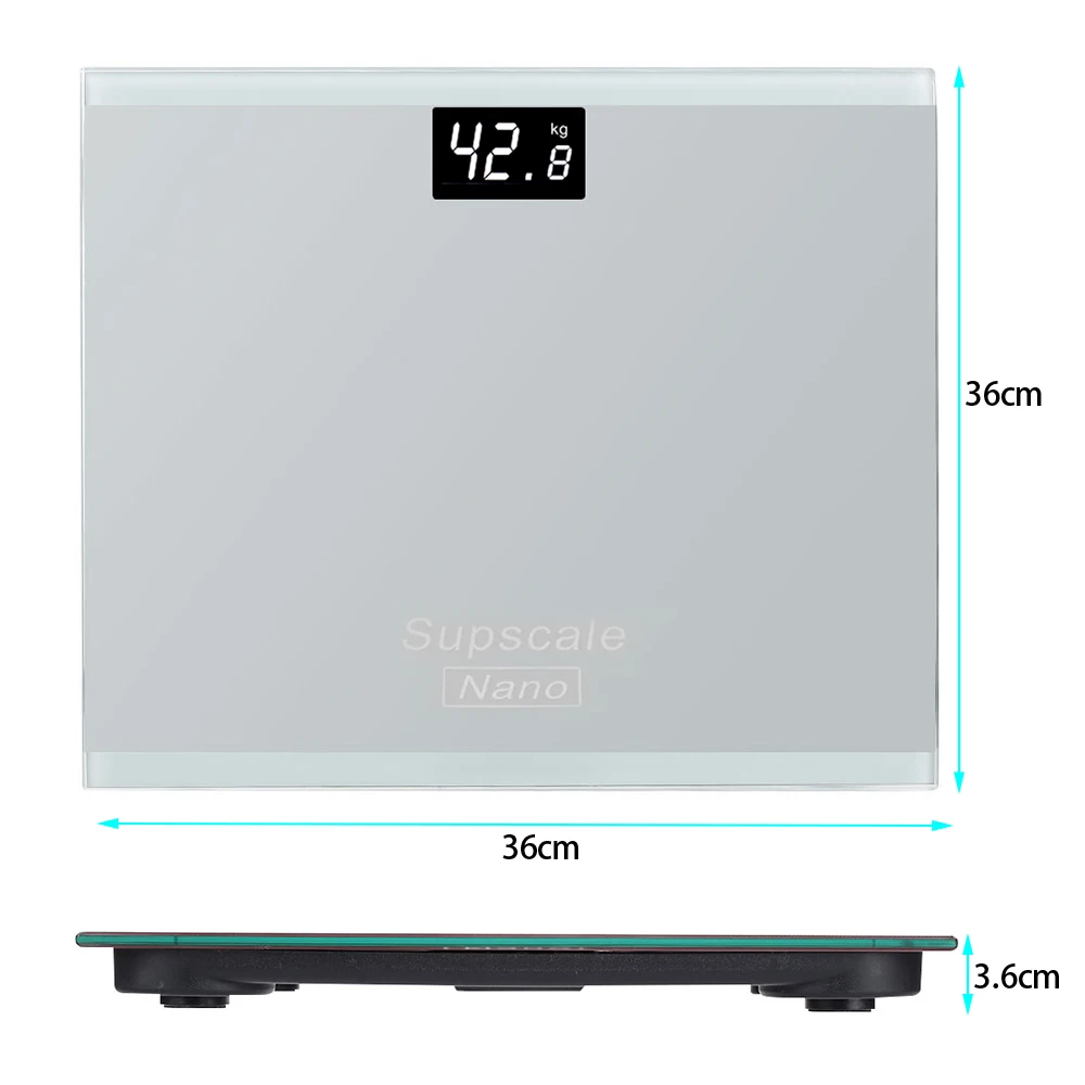 ポータブル体重計電子体重計強化ガラス Supscale LED デジタルディスプレイスマートバスルーム床 - AliExpress ツール