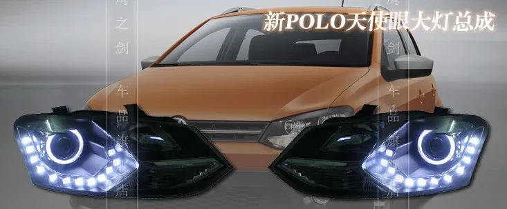 Автомобильный Стайлинг светодиодный HID Rio светодиодный чехол для фары для VW Polo 2011 Биксеноновые линзы ближнего света