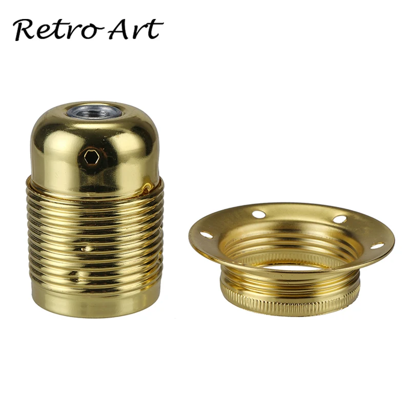 E27 E26 VINTAGE RETRO EDISON SCREW BULB SOCKET LAMP HOLDER LIGHT FITTING - Цвет: Golden