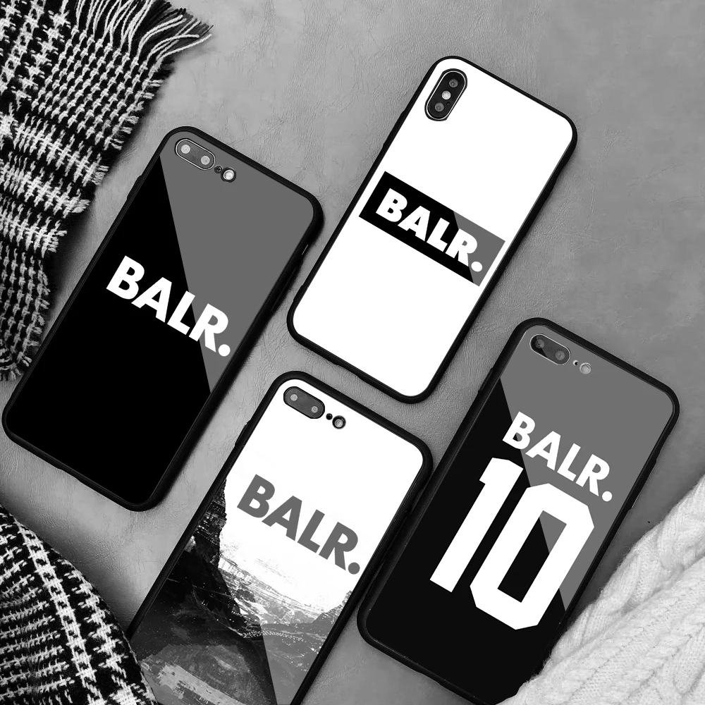 

Cool balr log Tempered Glass Phone Case For iPhone XR XS XS Max 8 7 6 6S Plus For iPhone 5 5C SE 5S X