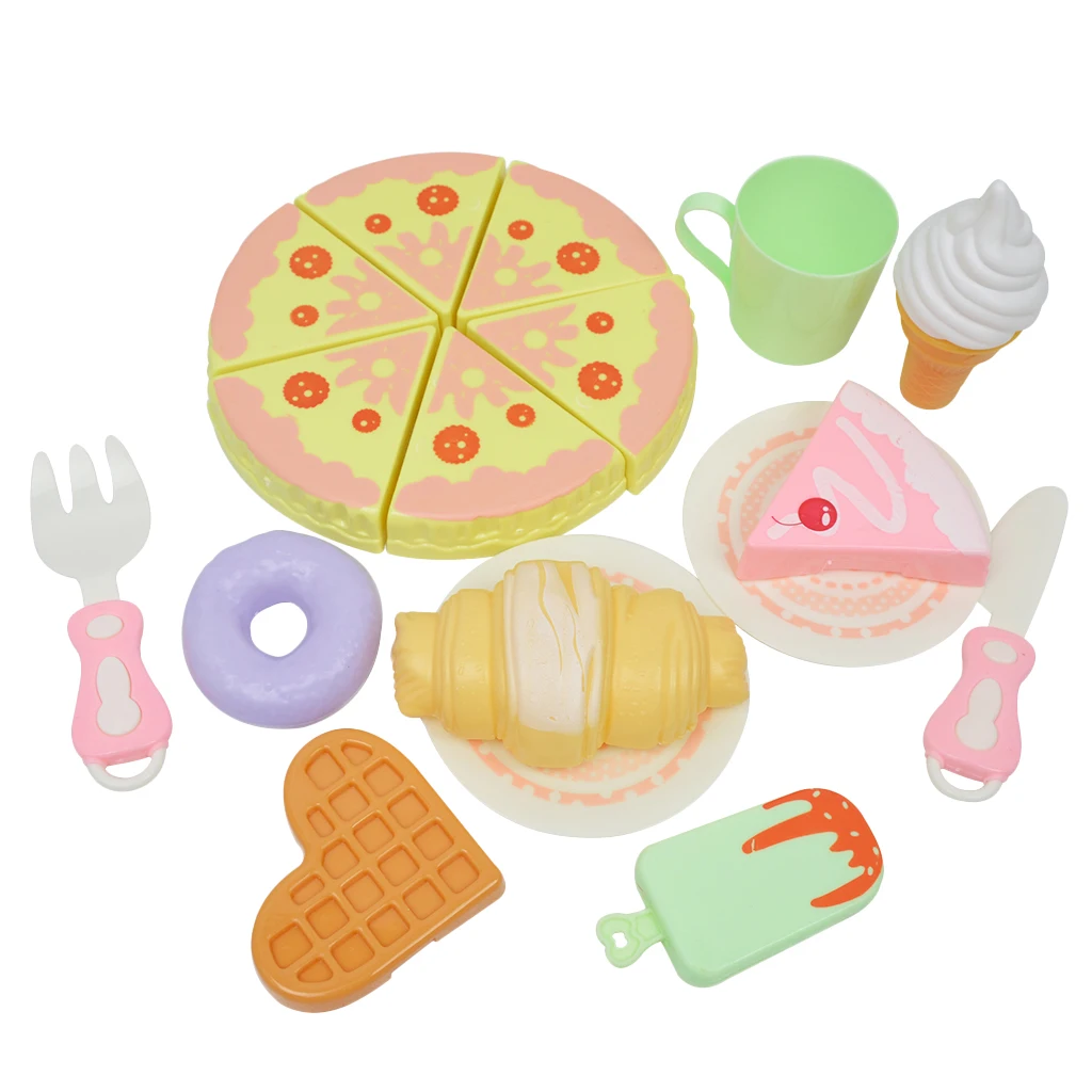 Play Food Toys, Pretend Play Kitchen Set Cutting Cake Play Kitchen Sets Toddlers Pretend Food Playset Children Toy Food Set
