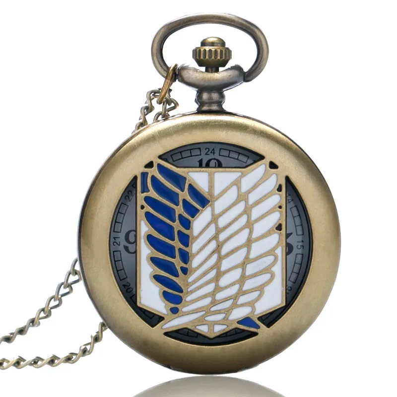 Уникальные Карманные часы для мужчин и женщин Pocket Watch Attack on Titan скаутский легион