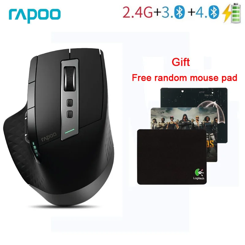 

Rapoo MT750S Multi-Mode Wireless Mouse Switch between Bluetooth and 2.4G For Four Devices Connection Computer Gaming Mouse