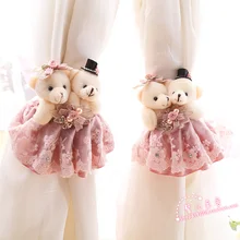 Модный мультфильм медведь занавес Пряжка ремень зажим для занавески с цветами в пару Пряжка Магнитный кристаллик для занавесок