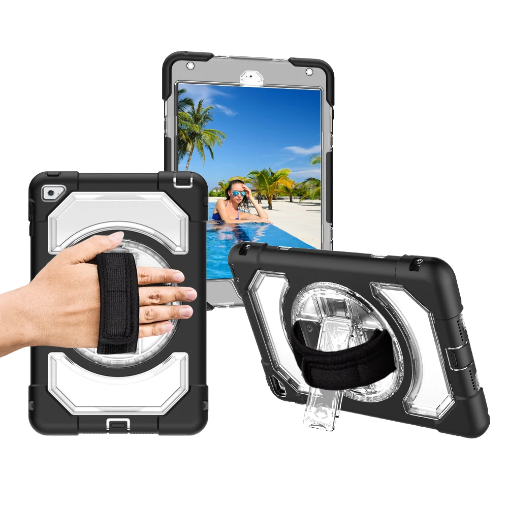 

Miesherk for iPad Mini 4 7.9 inch Case Kids Safe Soft Silicon Hard PC with Hidden Kickstand&Adjustable Hand Strap Protector Case