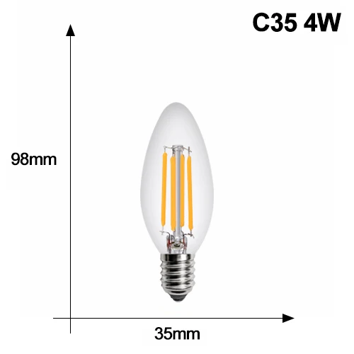 10 шт. лампада E14 светодиодный светильник 220 V ampolletas Bombillas светодиодный лампы в форме свечи лампы теплый белый холодный luz лампада светодиодный прожектор - Испускаемый цвет: C35 4W