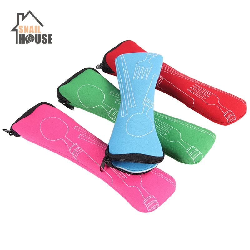 

Snailhouse Portable Tableware Bag Three-piece Dinner Storage Bag Gift Pillow Shape Bags Organizer Tableware Holder Kitchen