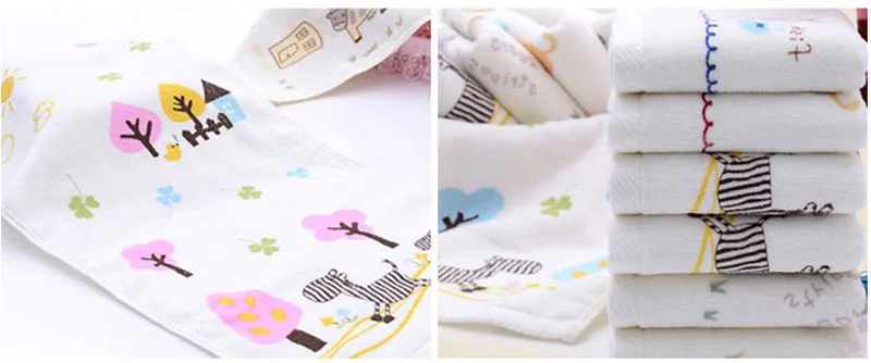 Cotton Baby Towel Washcloth Baby Feeding Baby Face Towels Washers Hand Cute Cartoon Wipe Wash Cloth Super Soft  Water Absorption (12)