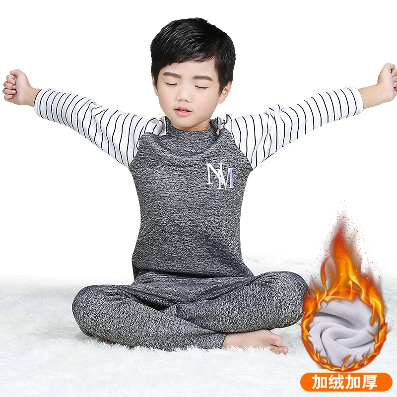 

pajamas kids winter cotton boys thermal clothing super warm pyjamas set for boy 7 810 12 14 years children homewear sleepwear