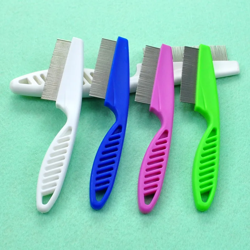 Pet Dog Protect Comb Stainless Steel For Flea Removal Candy Color Brush Cat Grooming Combs Tool comfortable Pets Protect Product