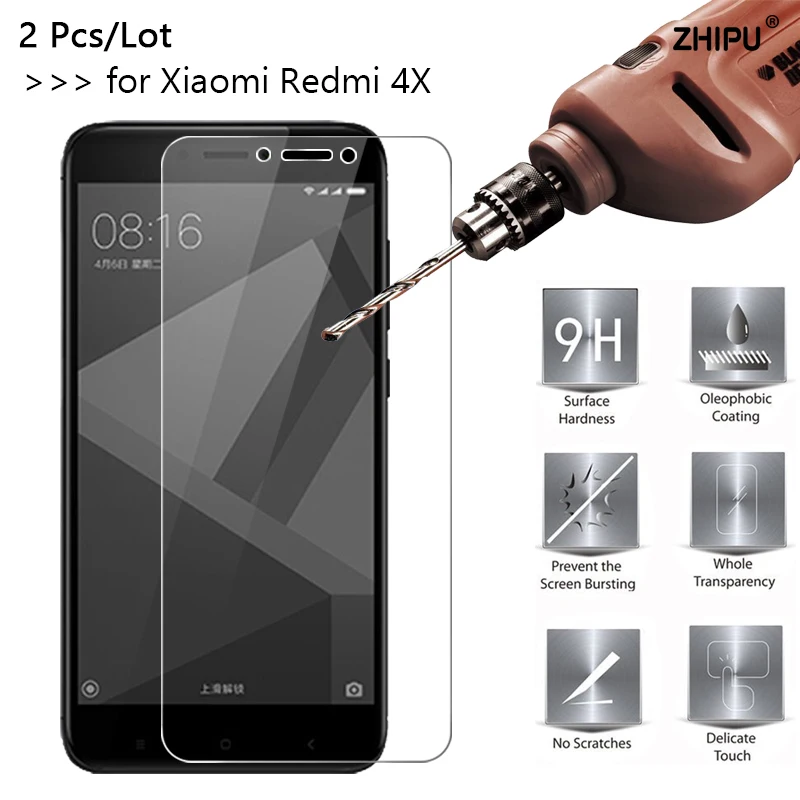 

2 Pcs/Lot 2.5D 0.26mm 9H Premium Tempered Glass For Xiaomi Redmi 4x Screen Protector protective film For Xiaomi Redmi 4x